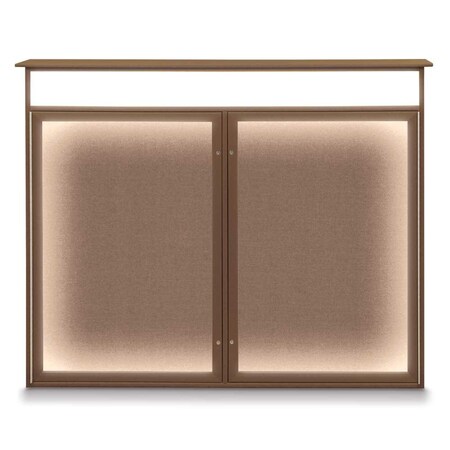 United Visual Products Open Faced Traditional Rounded Corkboard UV645ARC-WHITE-DRKSPR